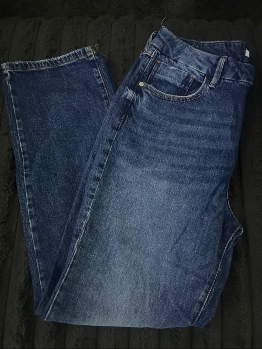 Forever 21 Men's Straight Fit Dark Blue Denim Jeans